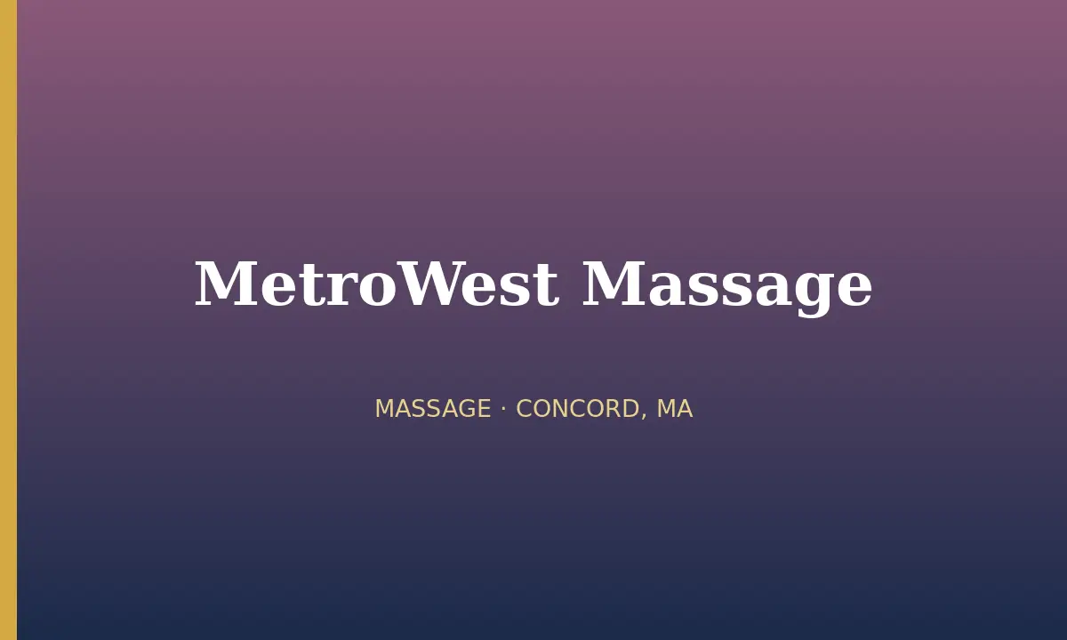 MetroWest Massage cover